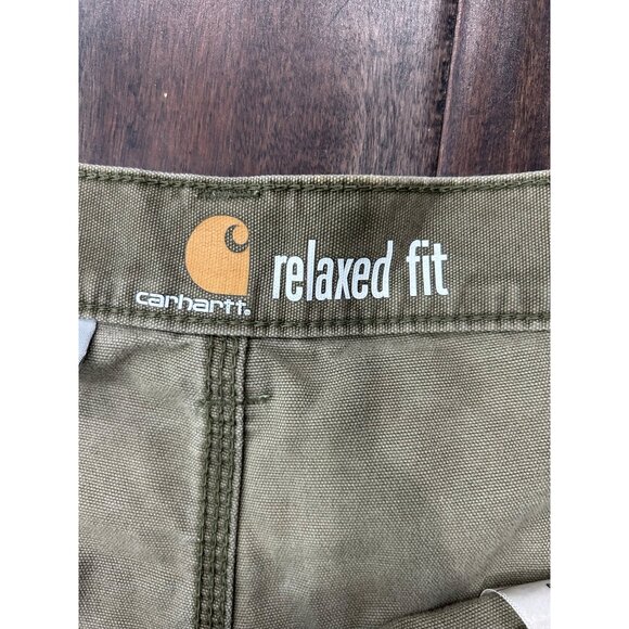 Carhartt Mens Relaxed Fit Utility Shorts Size 46 Khaki Cotton Cargo Pockets - Picture 5 of 10